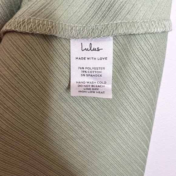 Lulu's Dress On the Occasion Sage Green Ribbed Bustier Skater Dress - Picture 5 of 8